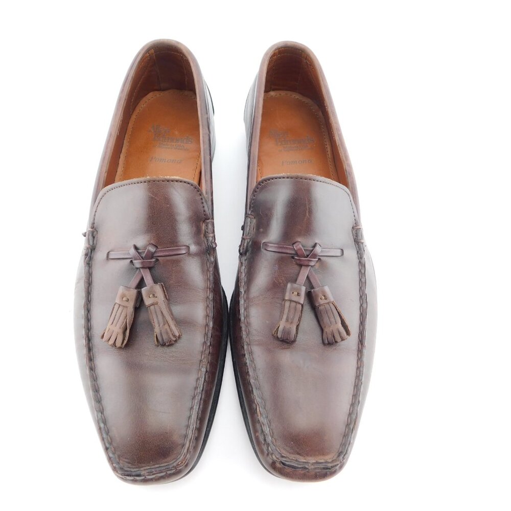 ALLEN EDMONDS Brown Leather Tassel Slip-on Loafers Shoes 9.5 B